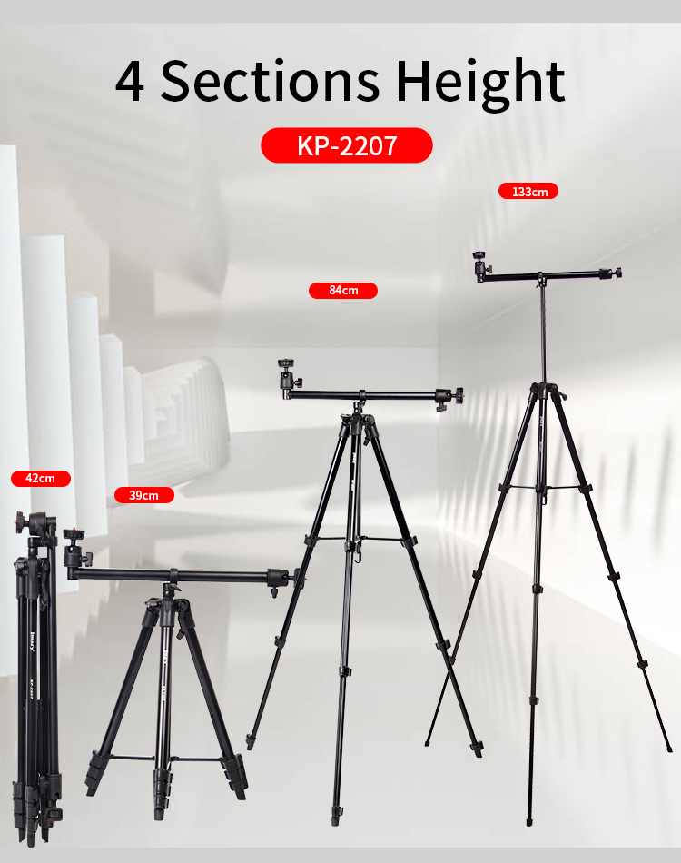 Jmary Kp-2207 New Brand Portable Aluminum Tripod Photography Dedicated To Apple Mobile Phone Gopro Camera Tripod Multi-Functional Tripod - Image 3