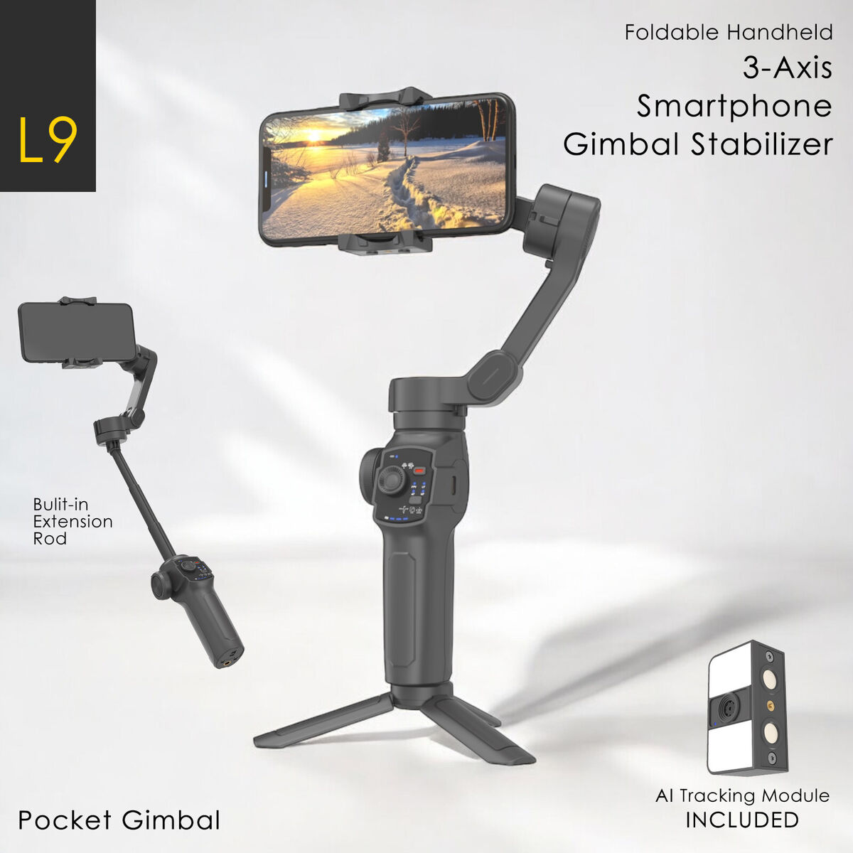 L9 Upgrade Handheld Portable Phone Gimbal Camera - Image 3